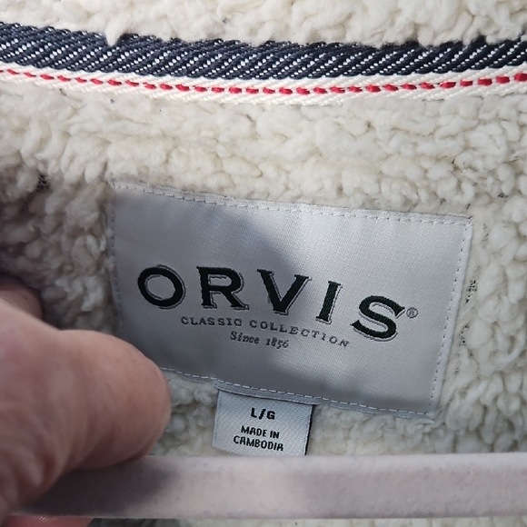 Orvis Men's Brighton Blue Speckled Quarter Zip-Up Sherpa Fleece Large - Picture 3 of 8